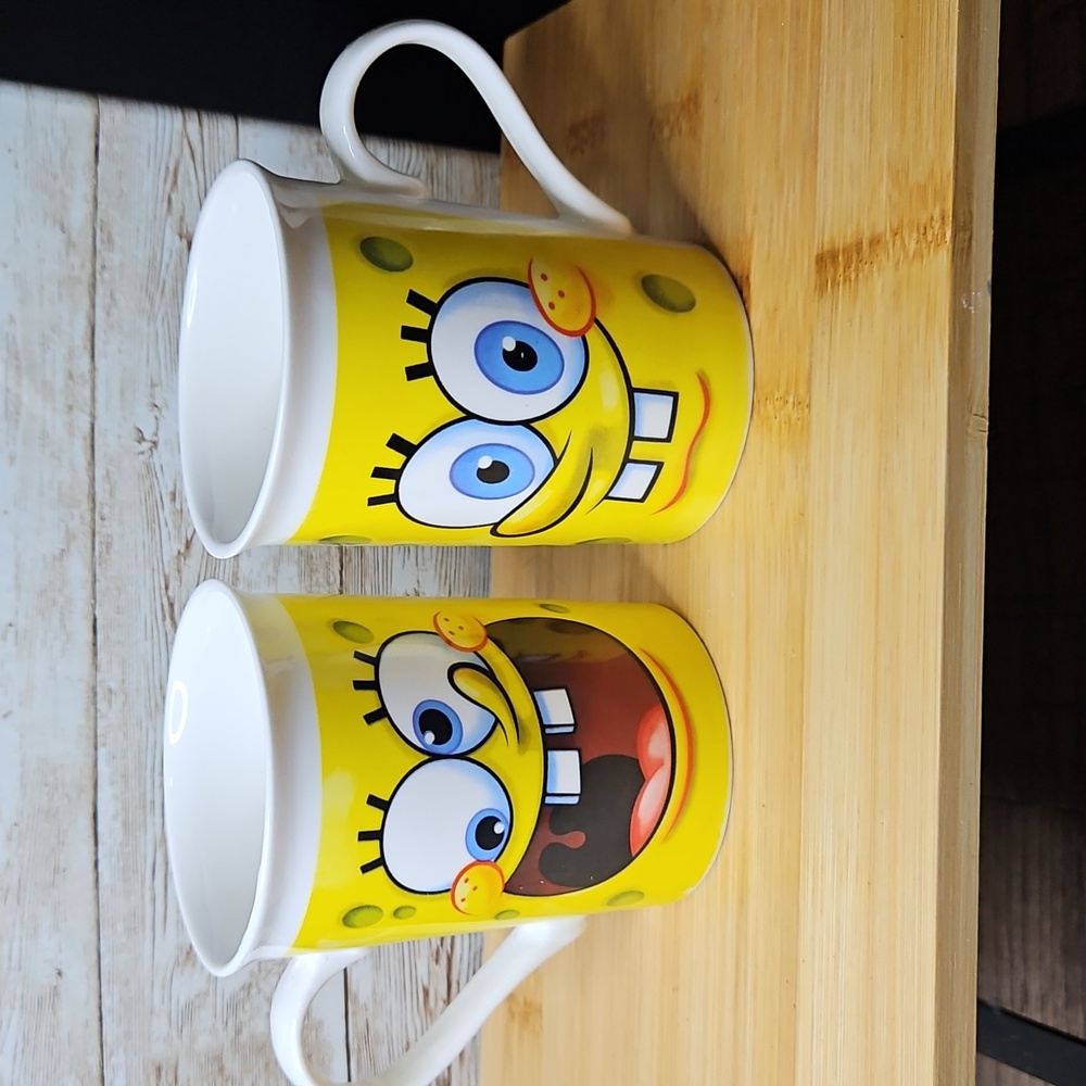 2 Sponge Bob 8oz Coffee Tea Mugs‎